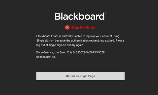 Blackboard Login Error